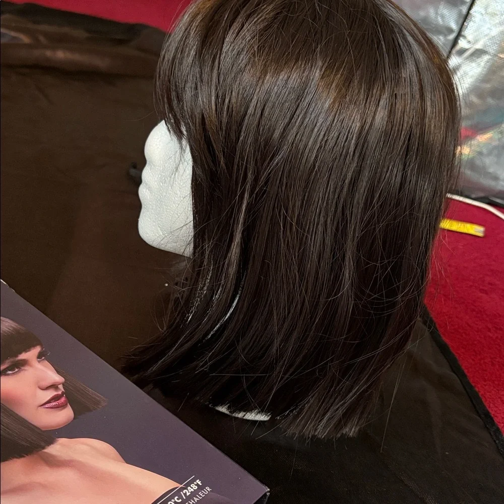 The Fever Wig Collection Lola Brown bob Wig bangs blunt cut